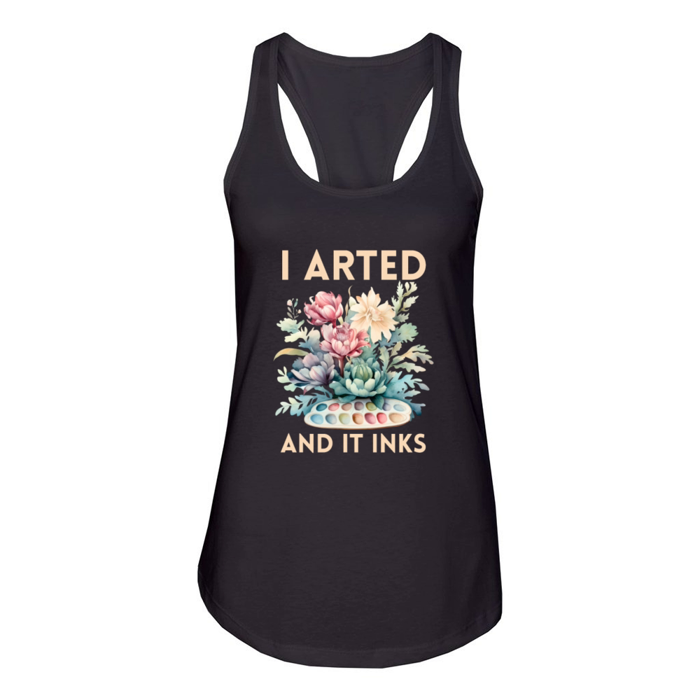 I Arted - Funny Artist Pun Women's Racerback Tank