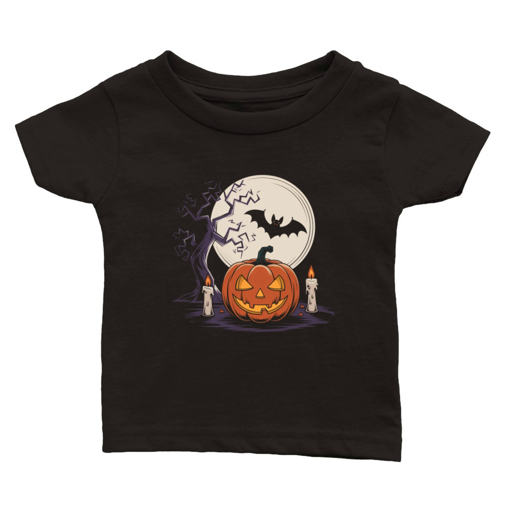 Vintage Pumpkin Scene Halloween Classic T-Shirt Classic Baby Crewneck T-shirt