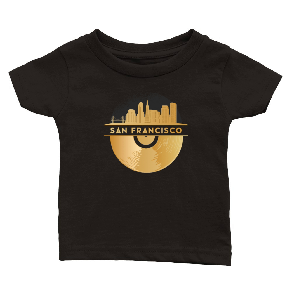 Vinyl-Record-Player Disco-Music Classic Baby Crewneck T-shirt