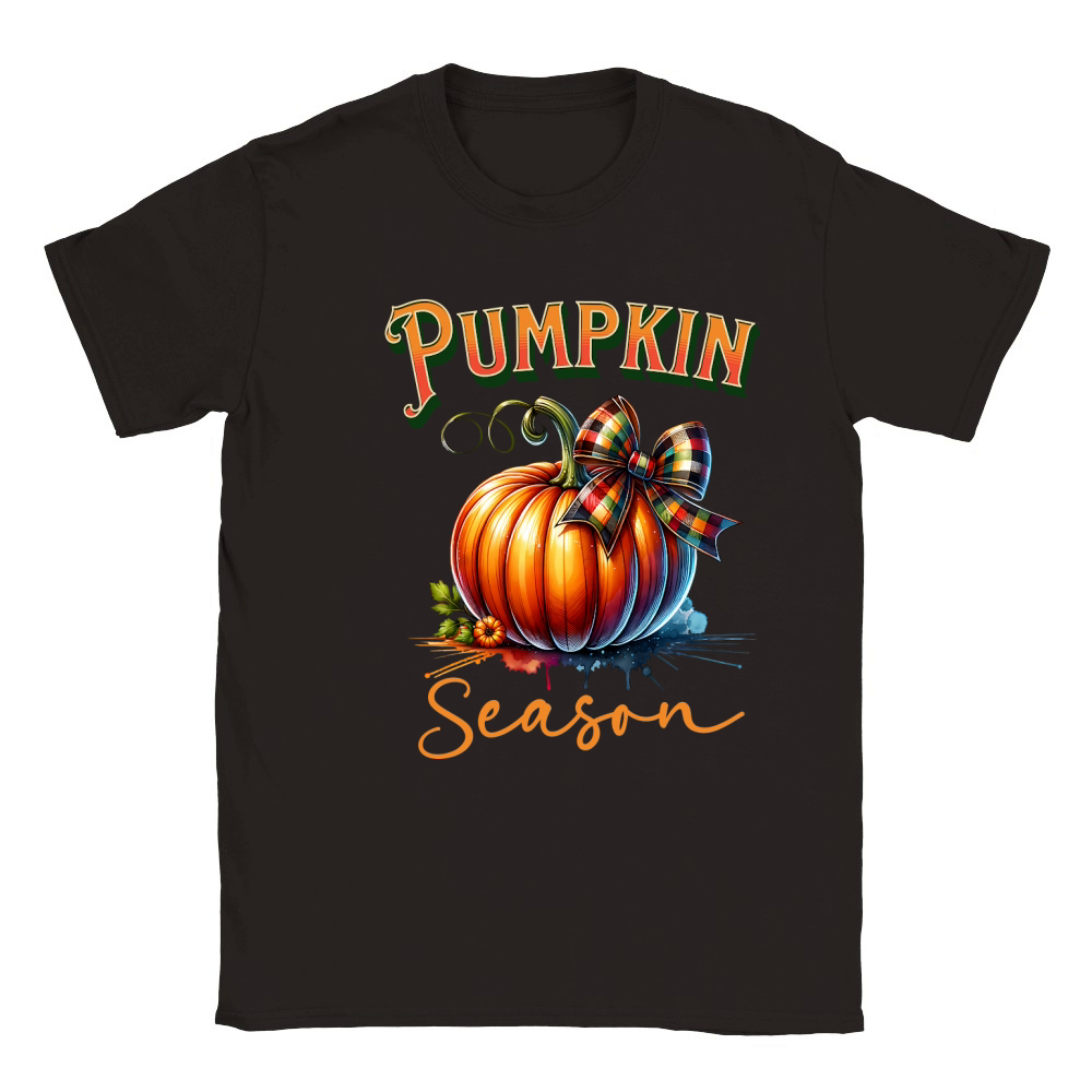Pumpkin Season light text Classic Kids Crewneck T-shirt