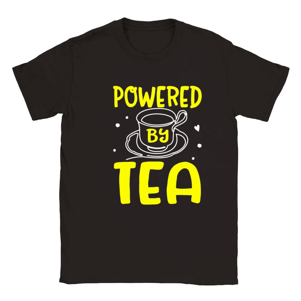 Tea Lover Tea Drinker Quotes Powered By Tea Classic Kids Crewneck T-shirt