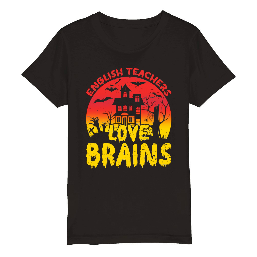 English Teachers Love Brains 04 Organic Kids Crewneck T-shirt