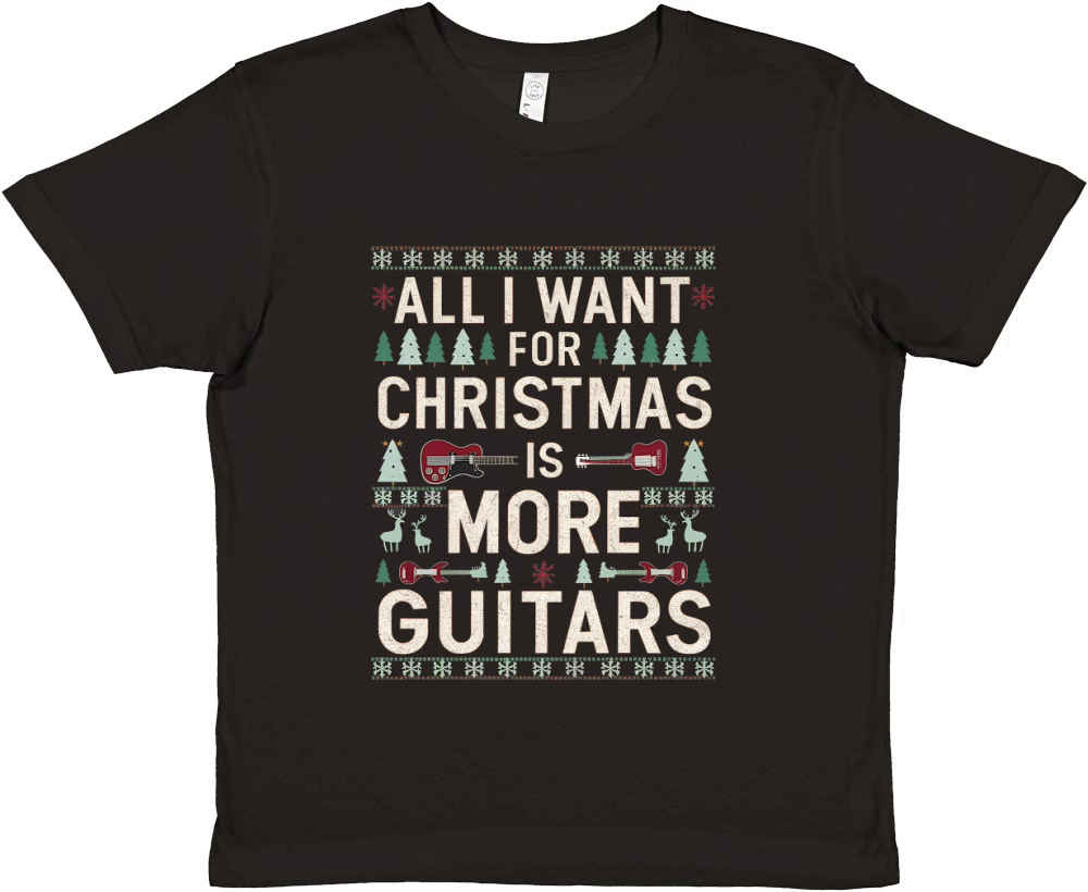 All I Want For Christmas is More Guitars Premium Kids Crewneck T-shirt