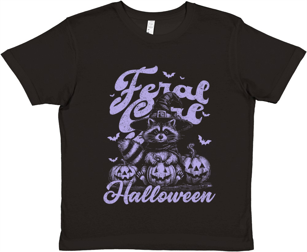 Feral girl Halloween Raccoon D Violet Premium Kids Crewneck T-shirt