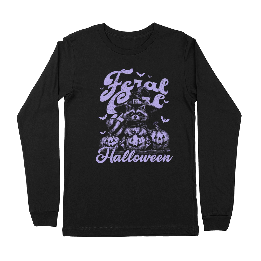 Feral girl Halloween Raccoon D Violet Premium Long Sleeve