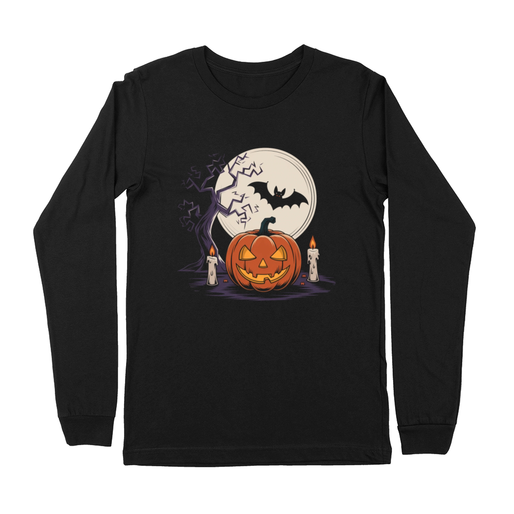Vintage Pumpkin Scene Halloween Classic T-Shirt Premium Long Sleeve