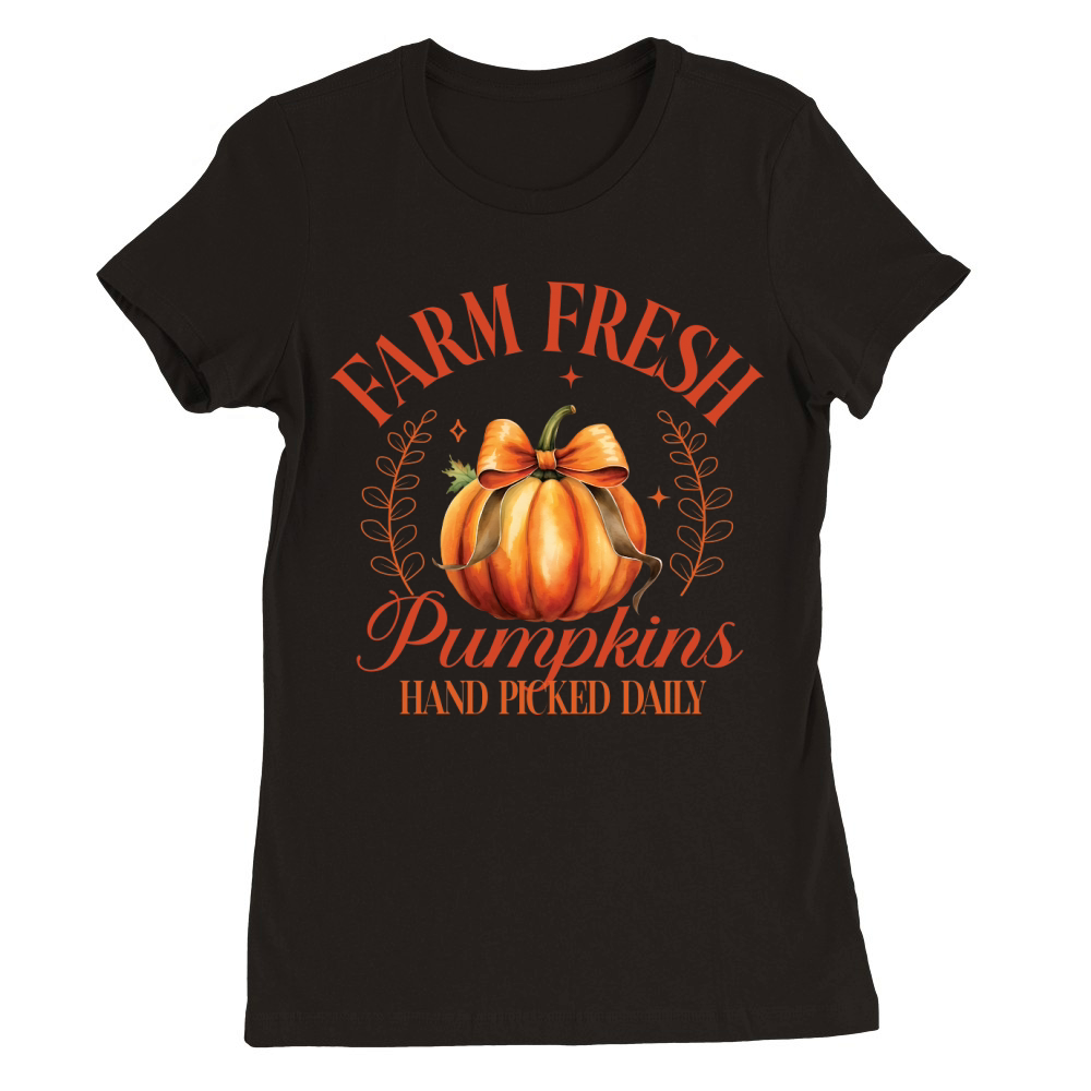 Farm Fresh Pumpkins Premium Womens Crewneck T-shirt