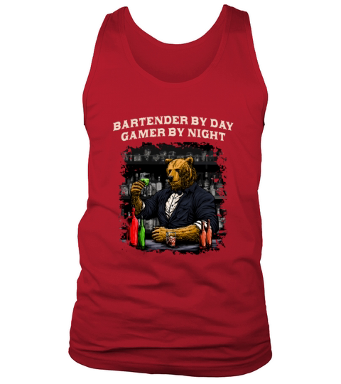 Bartender by Day Gamer by Night Funny Bartending H Tank Top Unisex