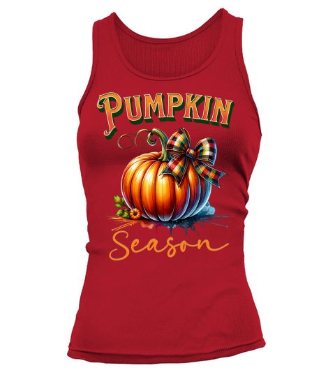 Pumpkin Season light text Tank top Woman