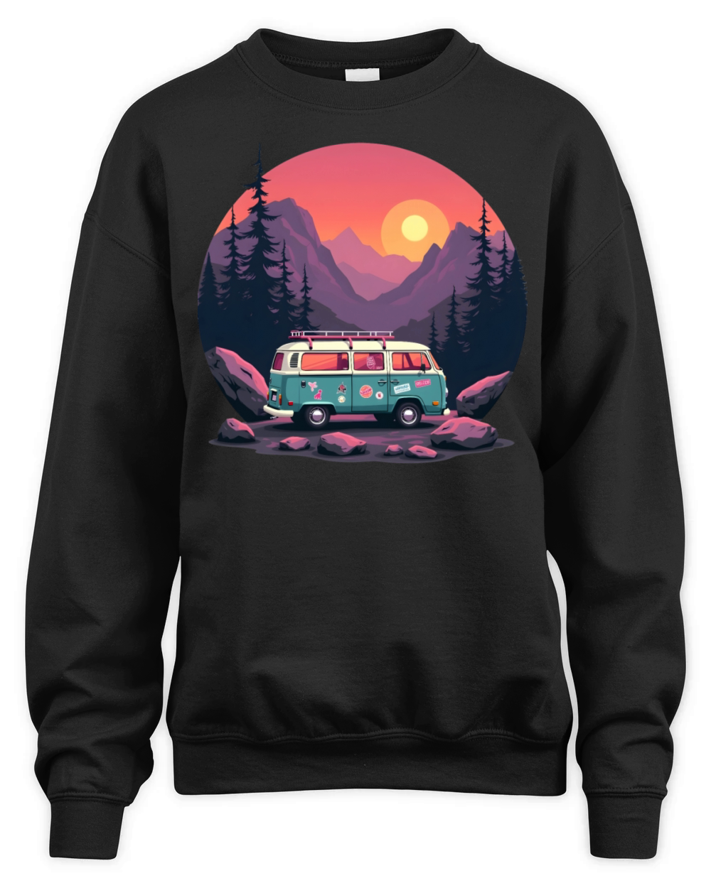 Sunset on Wheels Unisex Premium Crewneck Sweatshirt