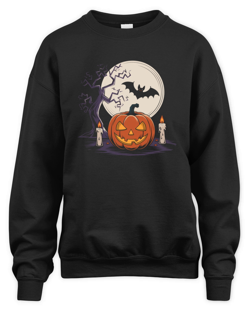 Vintage Pumpkin Scene Halloween Classic T-Shirt Unisex Premium Crewneck Sweatshirt