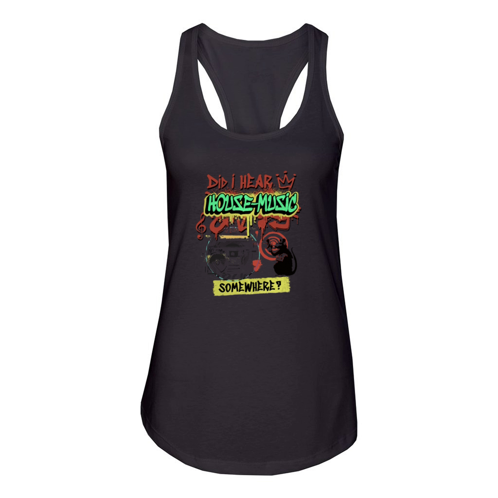 Hardcore Rave Music Raver 90s EDM DJ Rave Techno Women's Racerback Tank