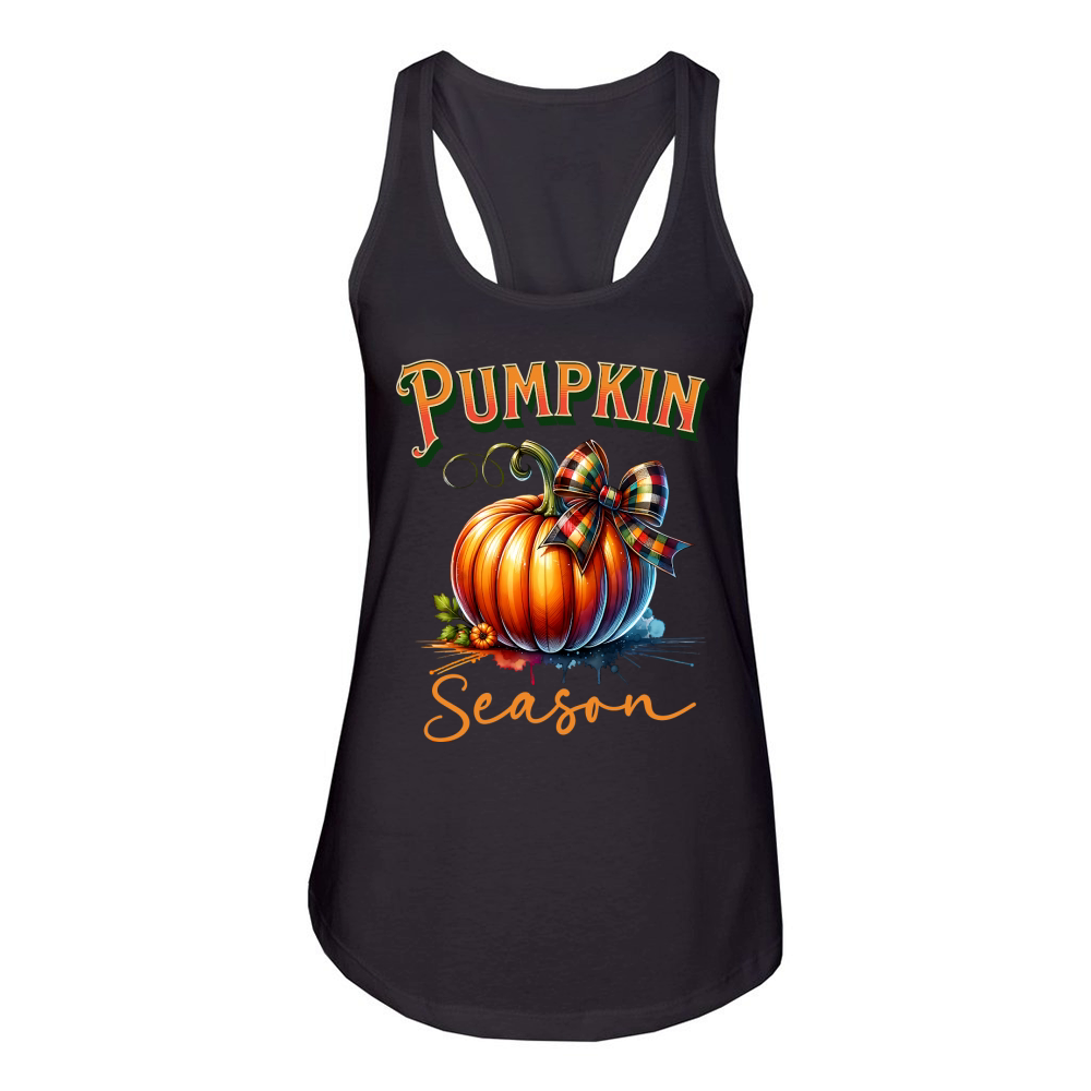 Pumpkin Season light text Women's Racerback Tank