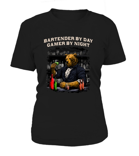 Bartender by Day Gamer by Night Funny Bartending H Women's T-Shirt