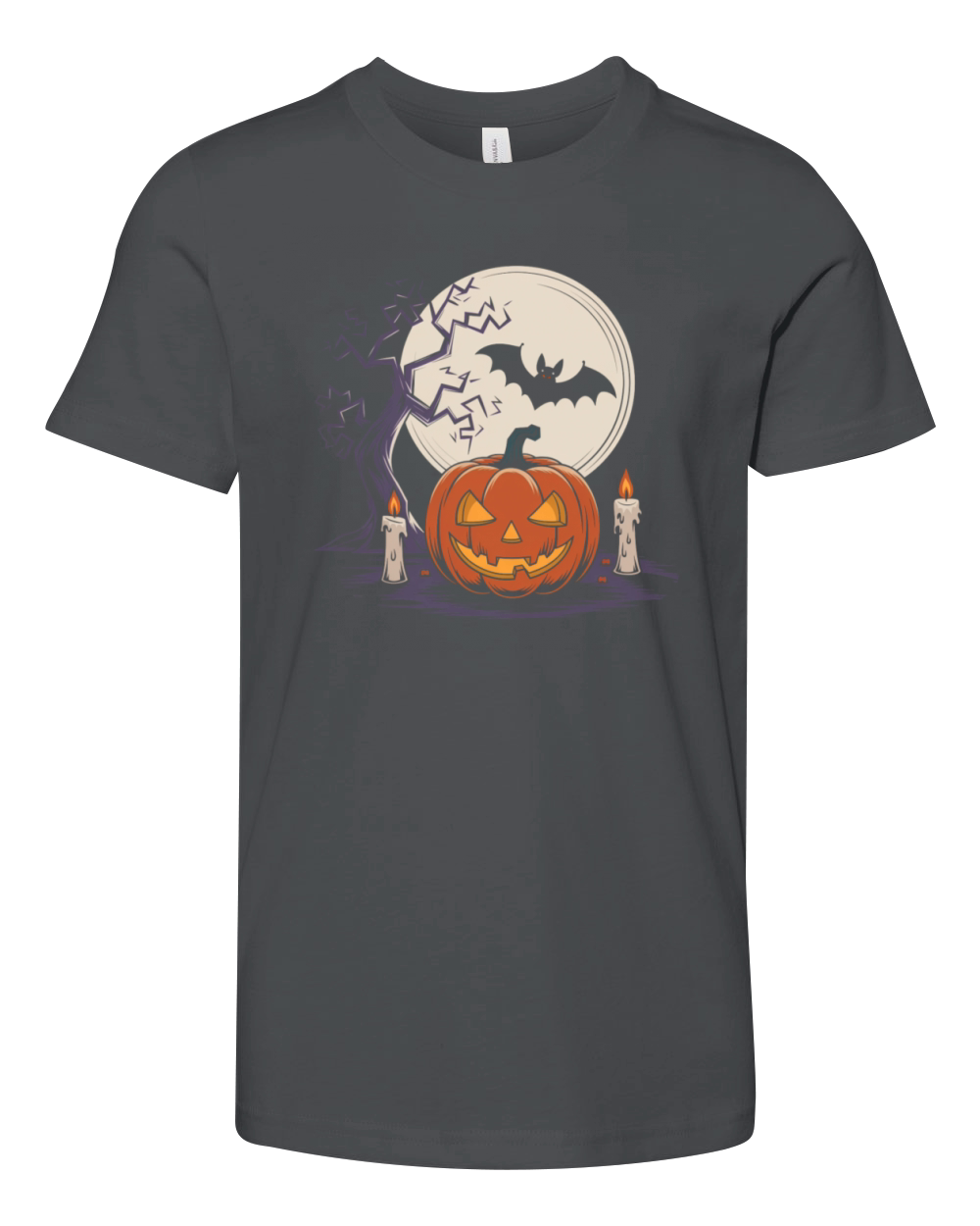 Vintage Pumpkin Scene Halloween Classic T-Shirt Youth Unisex Jersey Tee