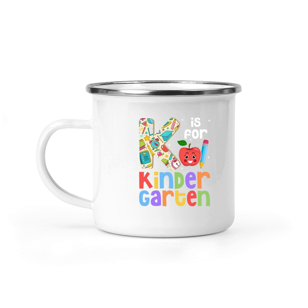 K Is For Kindergarten Camping Mug