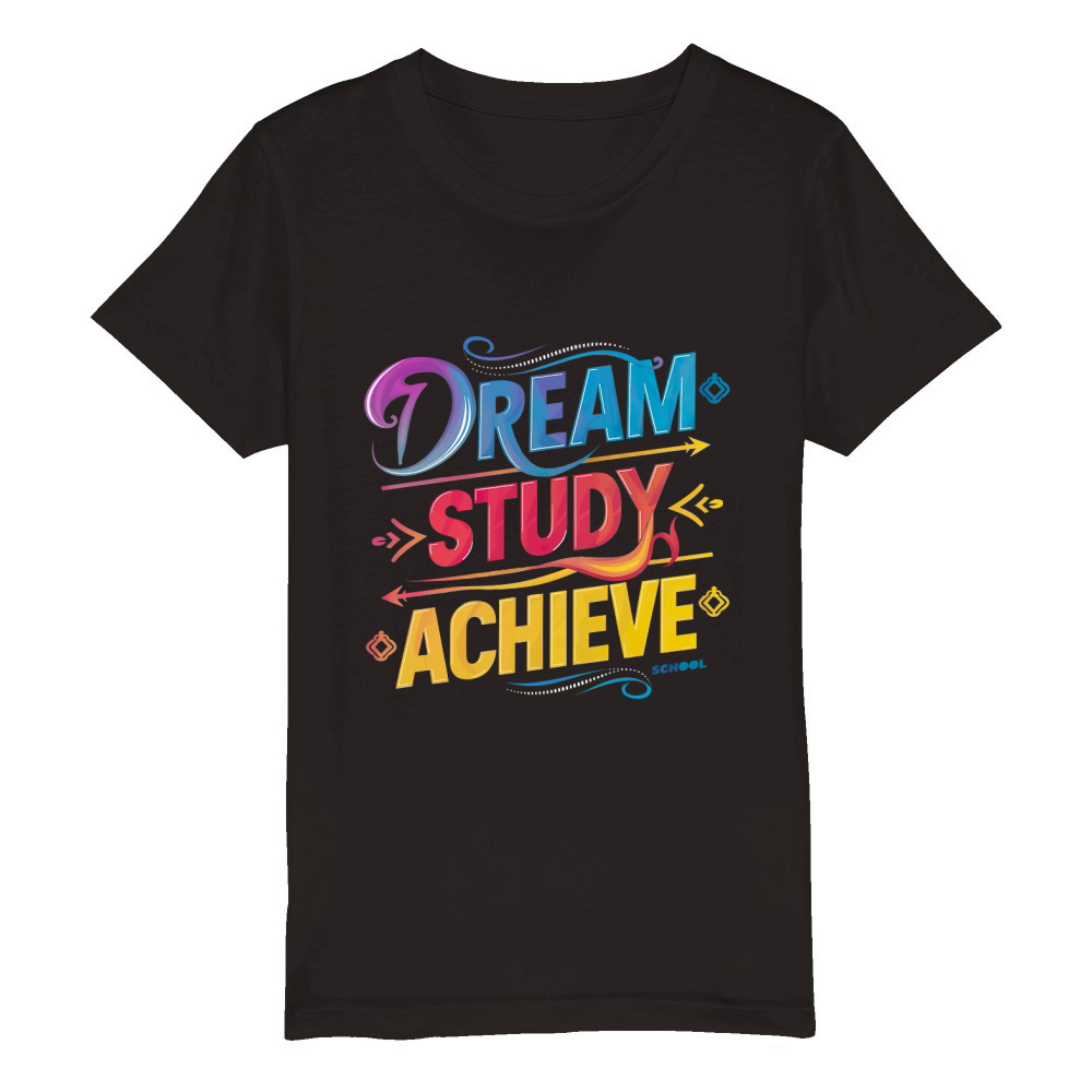 Dream Study Achieve Organic Kids Crewneck T-shirt