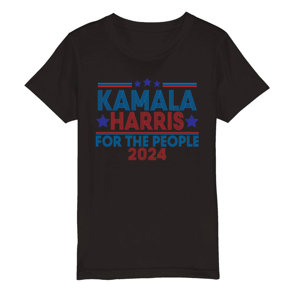 Kamala Harris For The People 2024 Organic Kids Crewneck T-shirt
