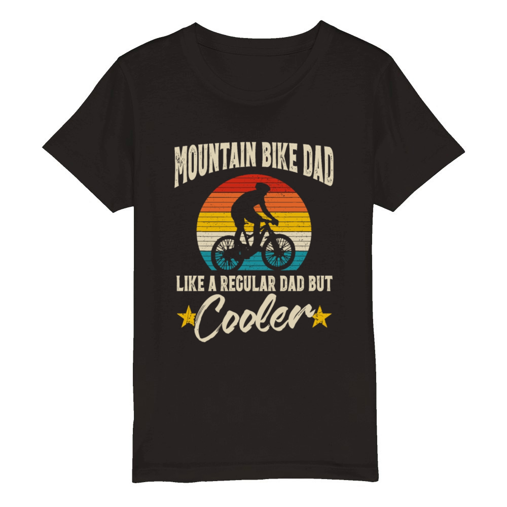 Mountain Bike Dad Vintage Downhill Biking Cycling Organic Kids Crewneck T-shirt