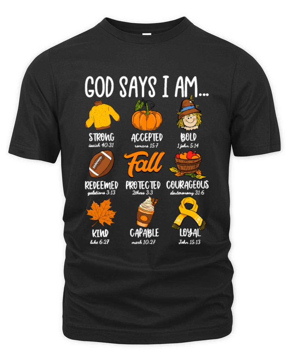 God Says I Am Fall Vibes Autumn Christian Organic Unisex T-shirt