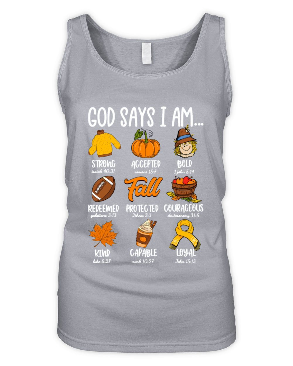 God Says I Am Fall Vibes Autumn Christian Organic Women's Tank Top