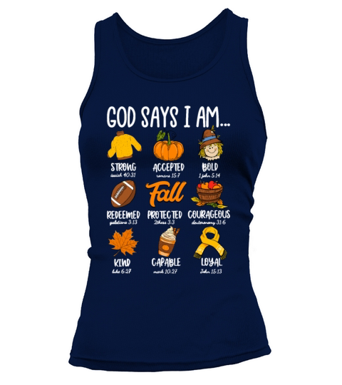 God Says I Am Fall Vibes Autumn Christian Tank top Woman