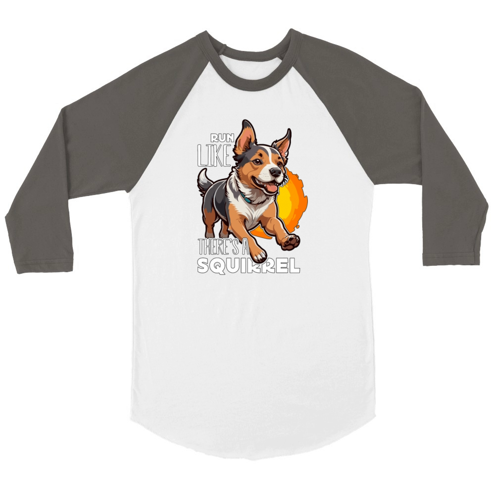 Dog Agility Training Run Like Theres A Dog Owner Unisex ¾ sleeve Raglan T-shirt
