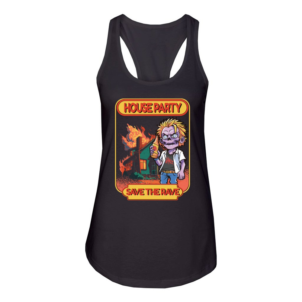 Hardcore Rave Music Raver 90s EDM DJ Rave House Women's Racerback Tank