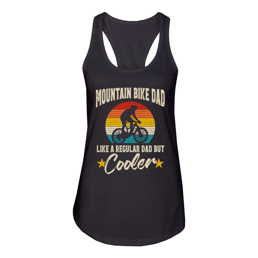 Mountain Bike Dad Vintage Downhill Biking Cycling Women's Racerback Tank