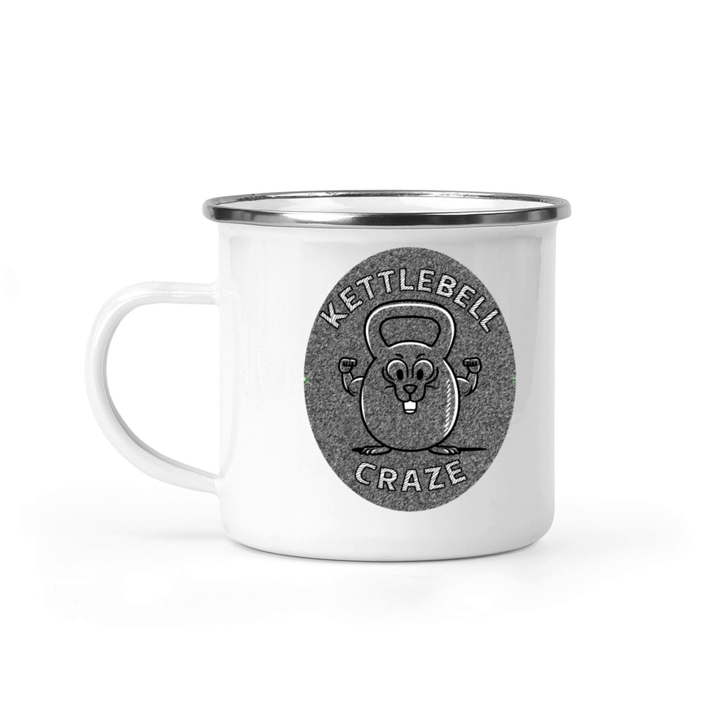 Kettlebell craze pixel funny rat art Camping Mug