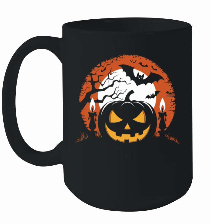 Vintage Pumpkin Scene Halloween Classic T-Shirt Ceramic Mug
