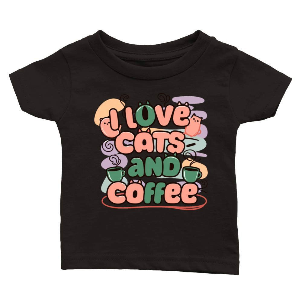 I Love Cats and Coffee Classic Baby Crewneck T-shirt