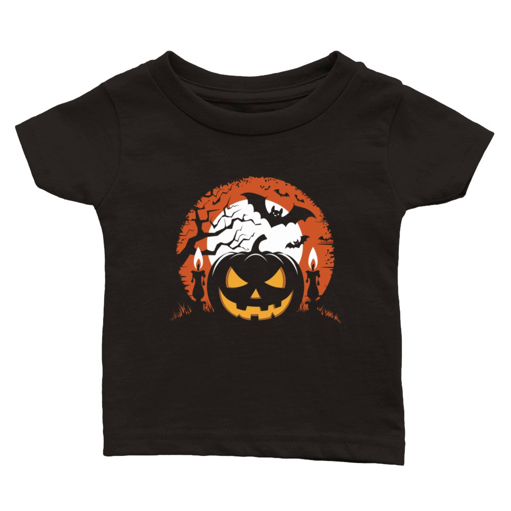 Vintage Pumpkin Scene Halloween Classic T-Shirt Classic Baby Crewneck T-shirt