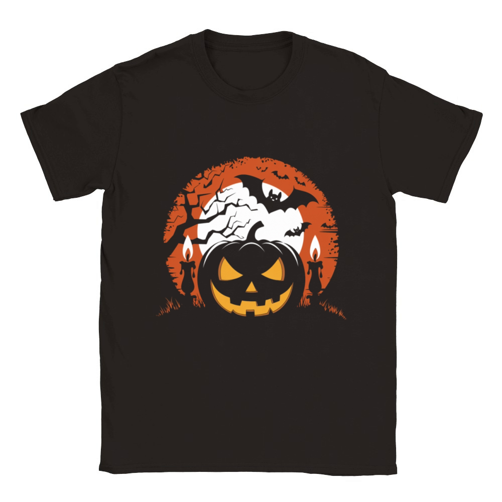Vintage Pumpkin Scene Halloween Classic T-Shirt Classic Kids Crewneck T-shirt