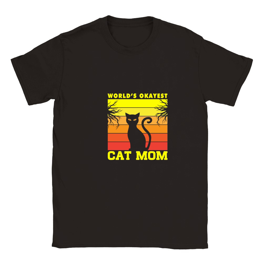 Worlds okayest cat mom 07 Classic Kids Crewneck T-shirt