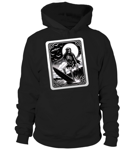 Vintage Surfing Skeleton Shirt Halloween Surfboard Hoodie Unisex