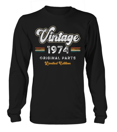 Vintage 1974 Birthday Retro Long sleeved Unisex
