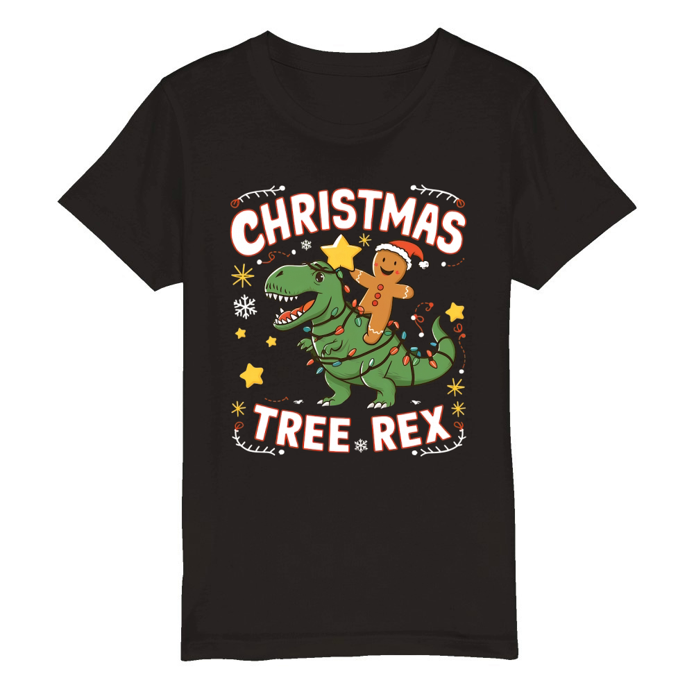 Christmas tree rex Organic Kids Crewneck T-shirt