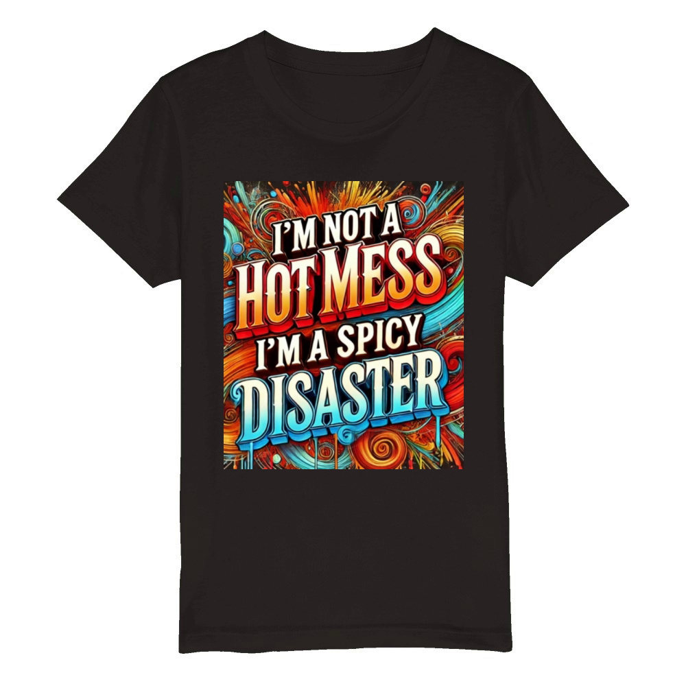 I M NOT A HOT MESS I M A SPICY DISASTER Organic Kids Crewneck T-shirt