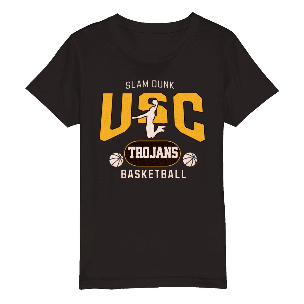 Southern California Slam Dunk Basketball Organic Kids Crewneck T-shirt