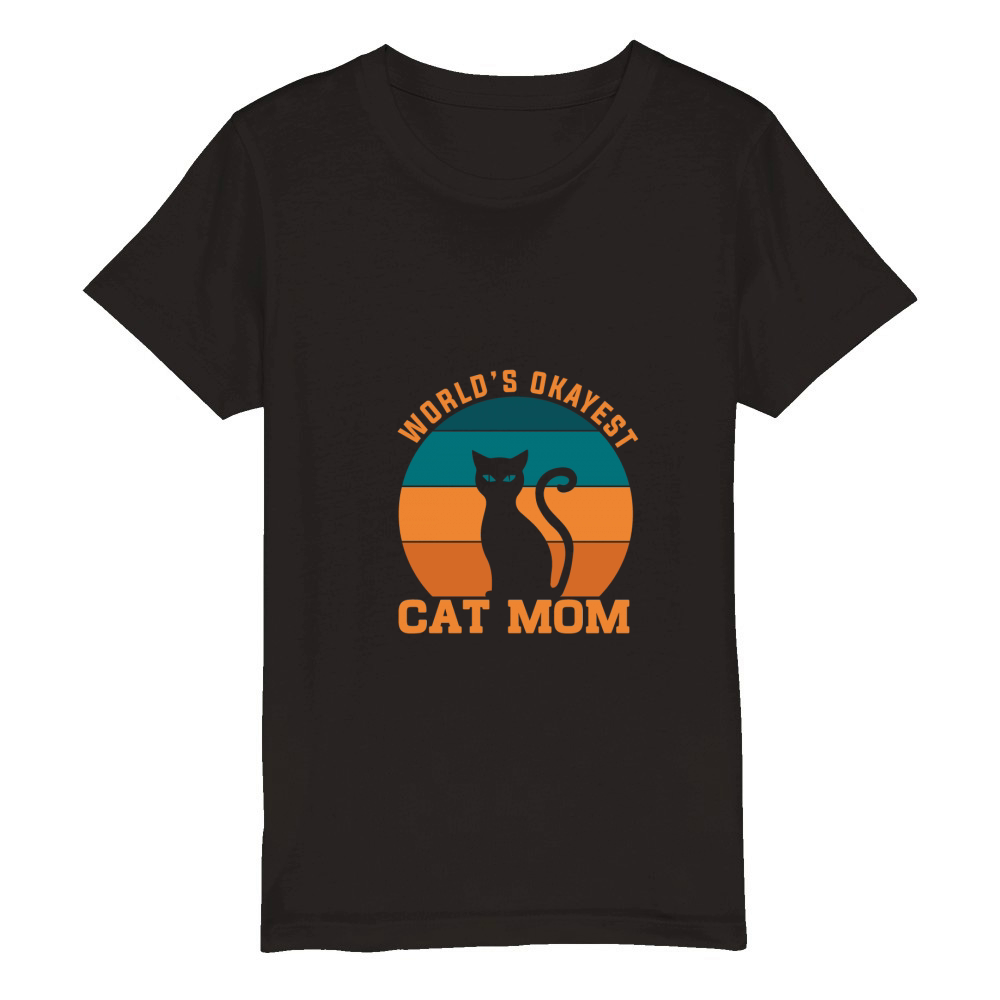 Worlds okayest cat mom 05 Organic Kids Crewneck T-shirt