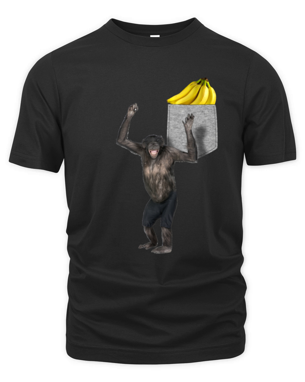 Chimpanzee Reaching For Banana In Your Fake Pocket Organic Unisex T-shirt