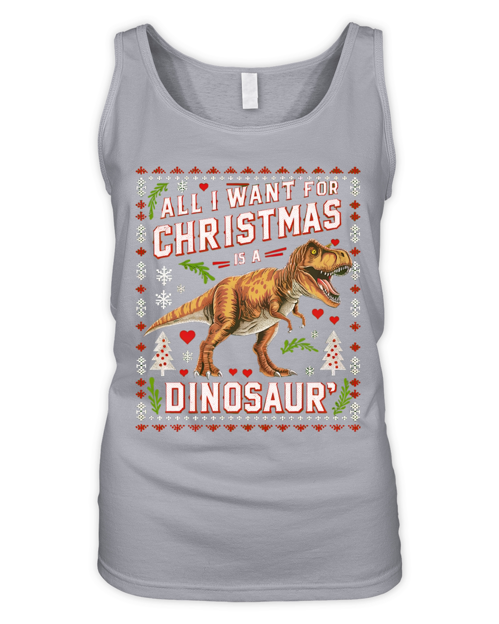 All i want for christmas is a dinosaur Organic Women's Tank Top