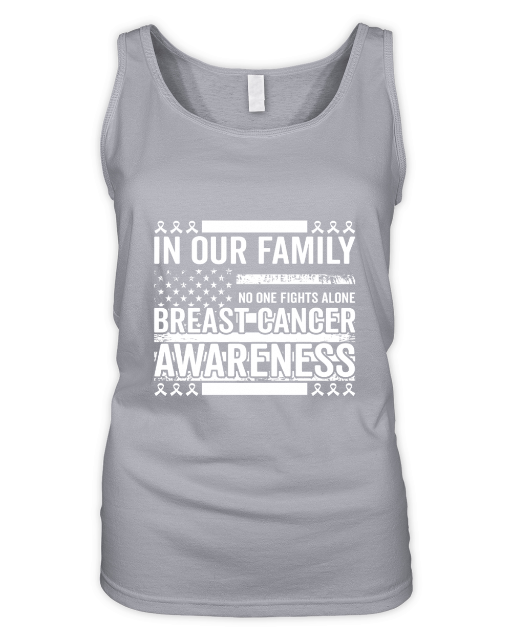 In our family no one fights alone breast cancer awareness 02 Organic Women's Tank Top