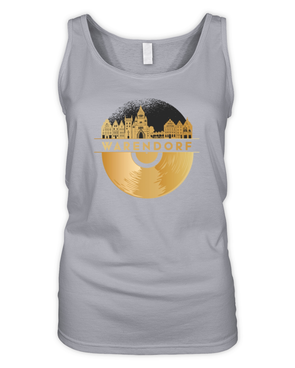 Vinyl-Record-Player Disco-Music Skyline-Warendorf Organic Women's Tank Top