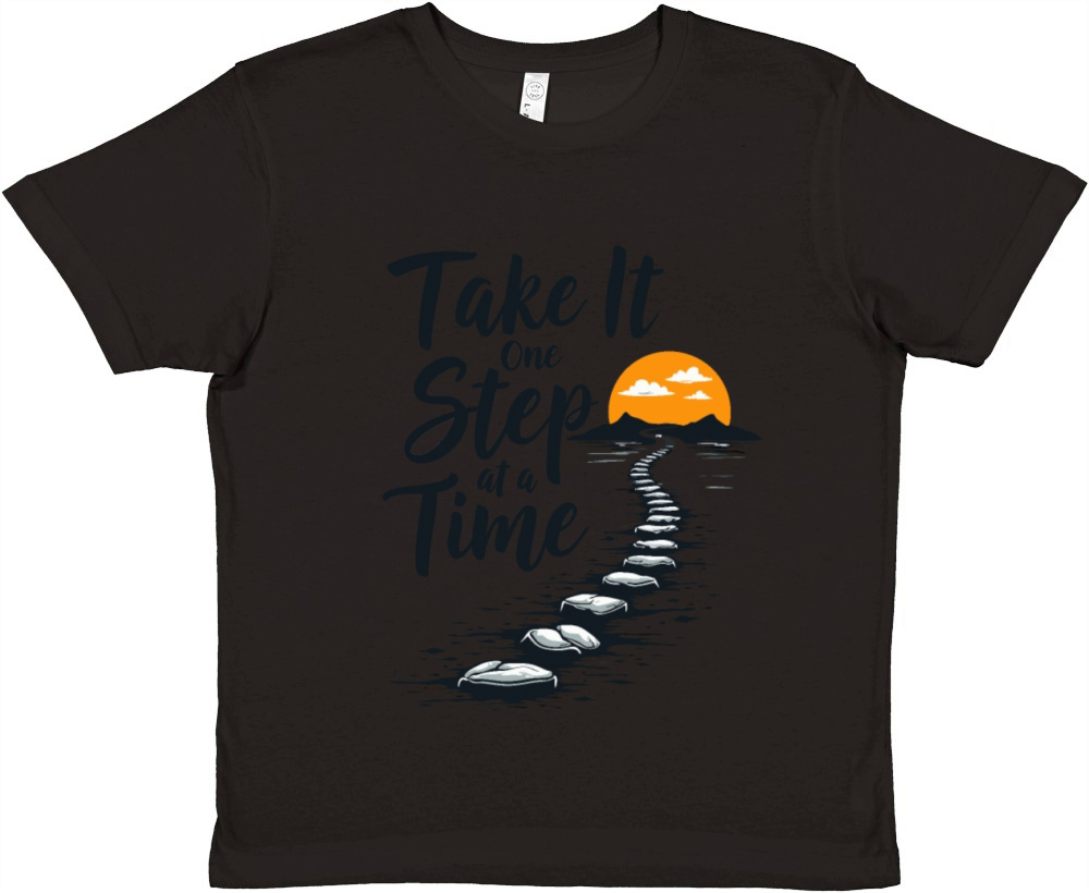 Take It One Step at a Time - Motivational Quote Premium Kids Crewneck T-shirt