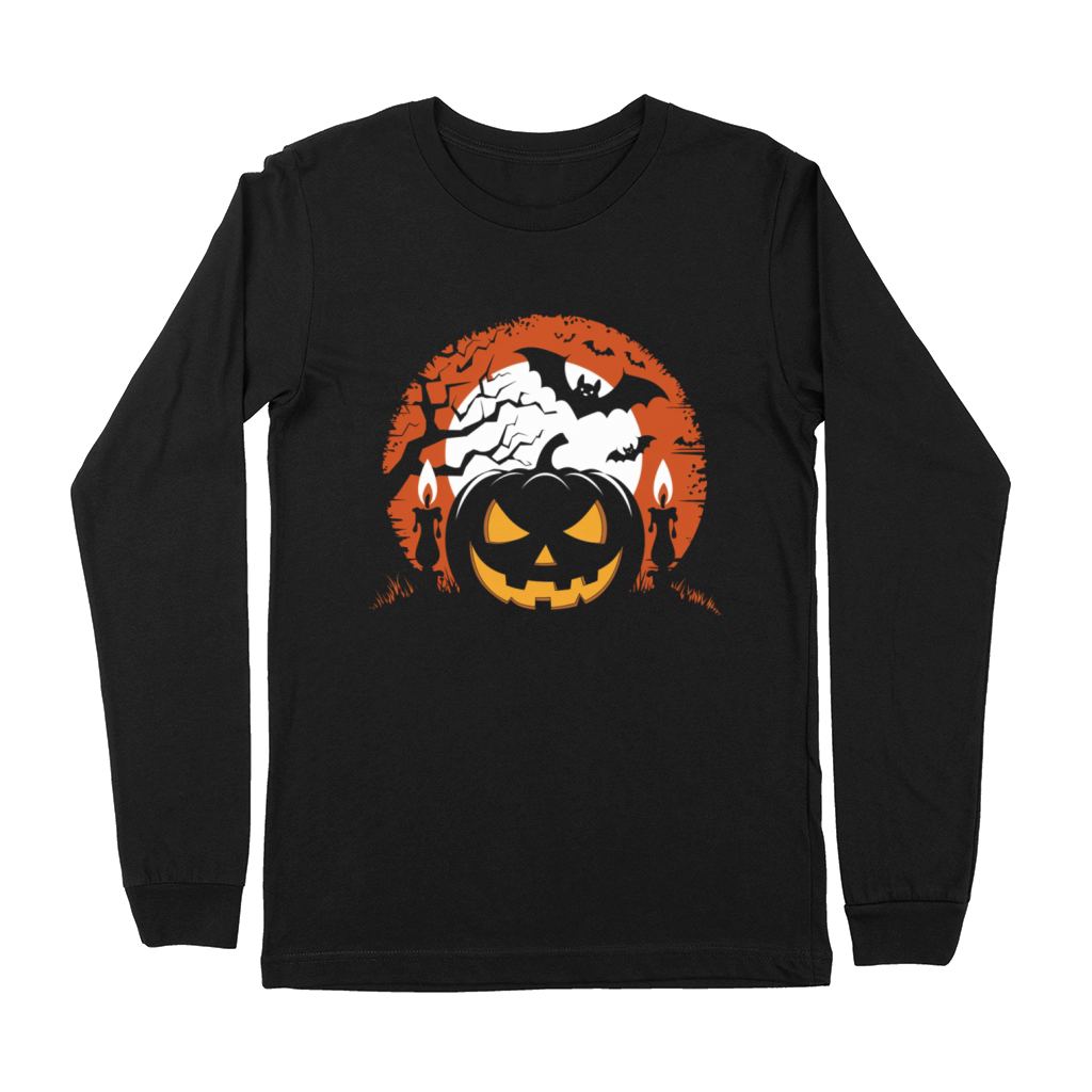 Vintage Pumpkin Scene Halloween Classic T-Shirt Premium Long Sleeve