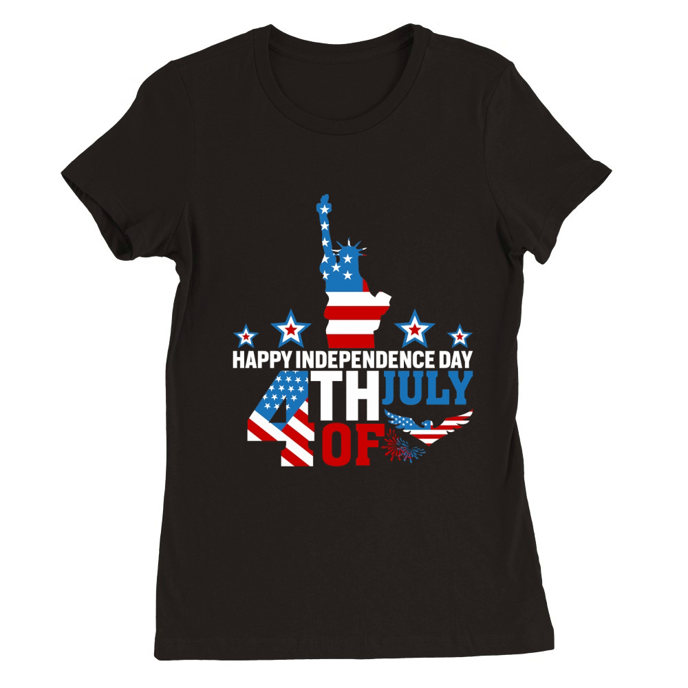 Happy Independence Day 4th of July Premium Womens Crewneck T-shirt