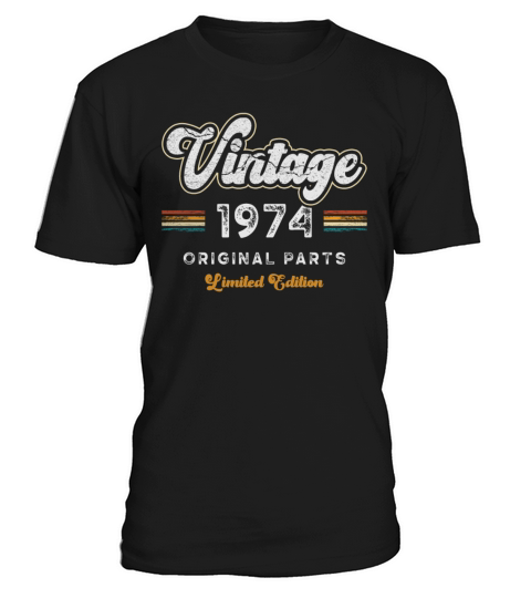 Vintage 1974 Birthday Retro T-Shirt Unisex