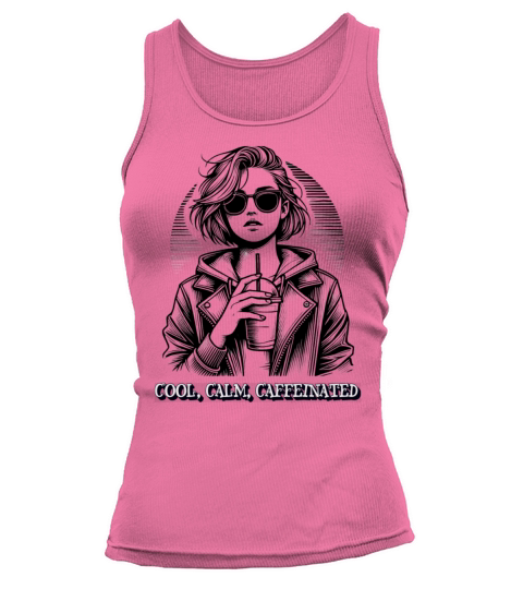 Cool Girl with Shades and Drink Retro Art Tank top Woman